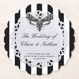 Gothic Moth Skull Wedding - Dunkles Elegant Untersetzer