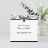 Gothic Moth Skull Wedding Program - Dunkles Elegan Einladung (Stehend Vorderseite)