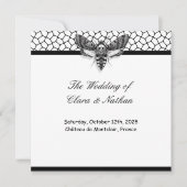 Gothic Moth Skull Wedding Program - Dunkles Elegan Einladung (Vorderseite)