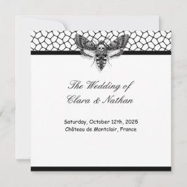 Gothic Moth Skull Wedding Program - Dunkles Elegan Einladung