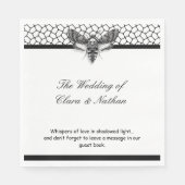 Gothic Moth Skull Wedding Program - Dunkles Elegan Serviette (Vorderseite)