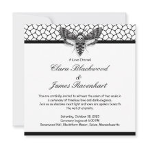 Gothic Moth Skull Wedding - Schwarzweiß