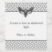 Gothic Moth Skull Wedding Wine Bottle Label - Blac Weinetikett (Einzelnes Label)