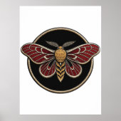 Gothic-Motten-Emblem Dunkle Botanische Kunst Poster (Vorne)