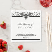 Gothic-Motten-Schädel-Hochzeitsprogramm – Dunkle E Serviette (Beispiel)