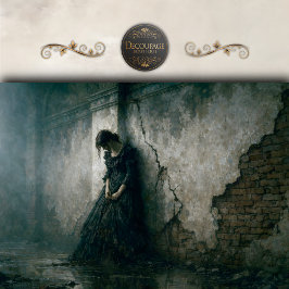 Gothic Mourning Woman Wall Decoupage Seidenpapier