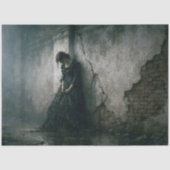 Gothic Mourning Woman Wall Decoupage Seidenpapier (Vorderseite)