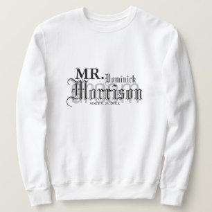 Gothic Mr. Newlywed Groom Wedding Sweatshirt