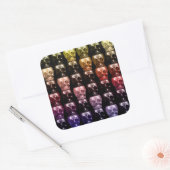 Gothic Multicolor Skulls Collage Halloween Dekorat Quadratischer Aufkleber (Umschlag)