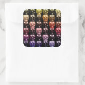 Gothic Multicolor Skulls Collage Halloween Dekorat Quadratischer Aufkleber (Tasche)