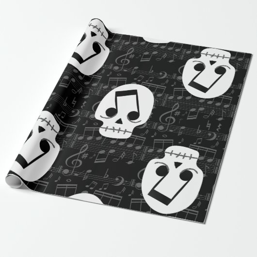 Gothic-Musiknote Geschenkpapier (Ungerollt)
