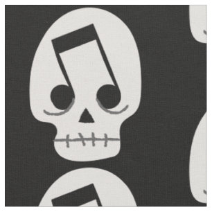 Gothic-Musiknoten-Augen-Totenkopf Stoff