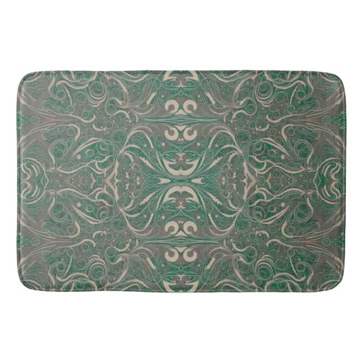 Gothic Muster Green Bath Mat Badematte (Vorderseite)