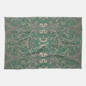 Gothic Muster Green Kitchen Handtuch (Horizontal)