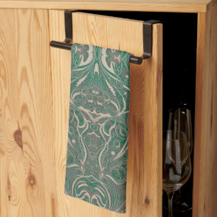 Gothic Muster Green Kitchen Handtuch