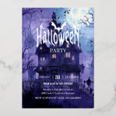 Gothic Mystery Halloween-Party Foil Einladung (Vorderseite)