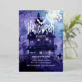 Gothic Mystery Halloween-Party Foil Einladung (Stehend vorne)
