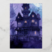 Gothic Mystery Halloween-Party Foil Einladung (Rückseite)