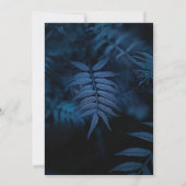 Gothic Navy Blue Wedding Dark Blätter Handfasts Einladung (Rückseite)