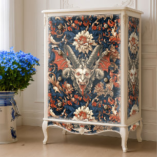 Gothic Navy Orange Barock Gargoyl Hörnerdämon Seidenpapier