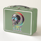 Gothic Neon Skull Metall Brotdose (Vorderseite)