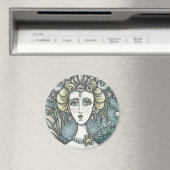 GOTHIC NEPTUNE'S MERMAID PARAMOUR, MAGNET Round (In Situ (Geschirrspüler))