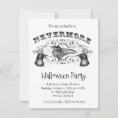 Gothic Nevermore Raven Halloween-Party Einladung (Vorderseite)