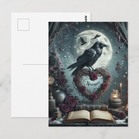 Gothic Nevermore Raven Postkarte (Vorne/Hinten)