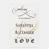 Gothic Nichts Extravagant nur Liebe Hochzeit Willk Acrylschild (Vorderseite)