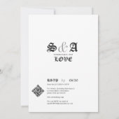 Gothic Nichts Extravagant nur Liebe QR Code Hochze Einladung (Rückseite)