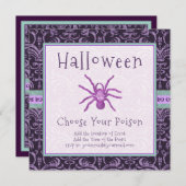 Gothic Night Halloween Wählen Sie Ihre Giftspinne Einladung (Vorne/Hinten)