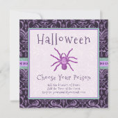 Gothic Night Halloween Wählen Sie Ihre Giftspinne Einladung (Vorderseite)