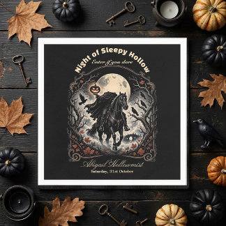 Gothic Night Kopfloser Reiter Vollmond Makaber Serviette