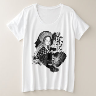 Gothic Night Owl and woman Große Größe T-Shirt