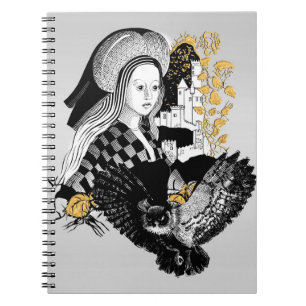 Gothic Night Owl und Frau Notizblock