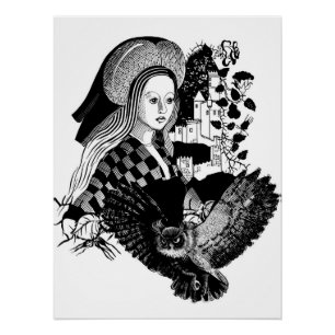 Gothic Night Owl und Frau Poster