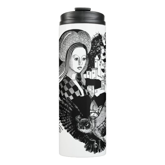 Gothic Night Owl und Frau Thermosbecher (Vorderseite)