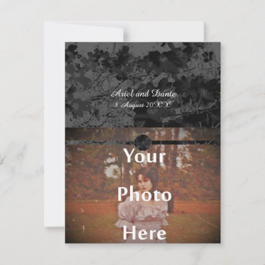 Gothic Nightfall Floral Wedding Handfasts Foto Einladung (Vorderseite)