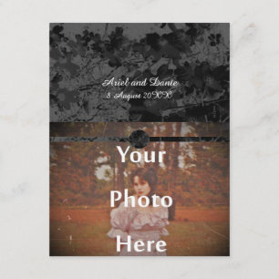 Gothic Nightfall Floral Wedding Handfasts Foto Einladung