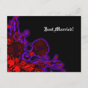 Gothic Nightshade Moderne Blumenhochzeit Ankündigungspostkarte