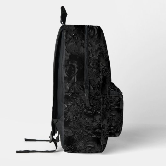 Gothic Noir Lace Pattern Black Bedruckter Rucksack (Links)