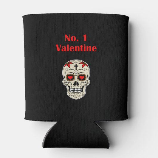 Gothic Number 1 Valentine Herz Zucker Schädel Dosenkühler (Rückseite)