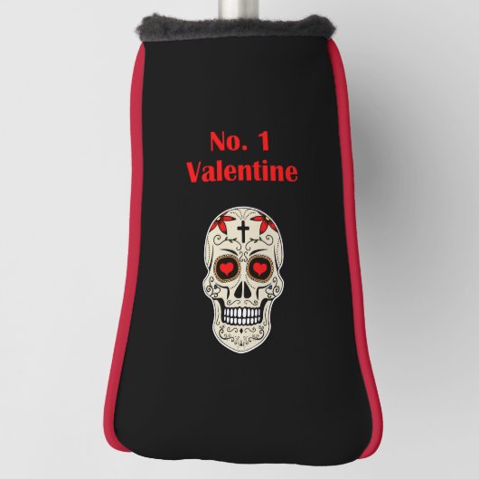 Gothic Number 1 Valentine Herz Zucker Schädel Golf Headcover (Rotieren 90)