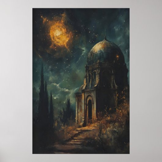 Gothic Observatory Space Printable Dark Fantasy Poster (Vorne)