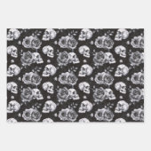 Gothic Occult Skull und Rose Geschenkpapier Set (Vorderseite 3)