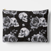 Gothic Occult Skull und Rose Zubehörtasche (Vorderseite)