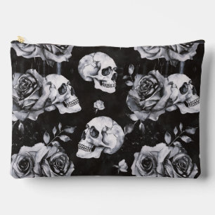 Gothic Occult Skull und Rose Zubehörtasche