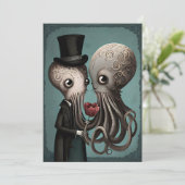 Gothic Octopus Couple Feiertagskarte (Stehend Vorderseite)