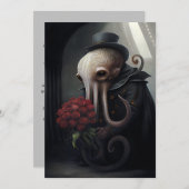 Gothic Octopus in Top Hat Feiertagskarte (Vorne/Hinten)