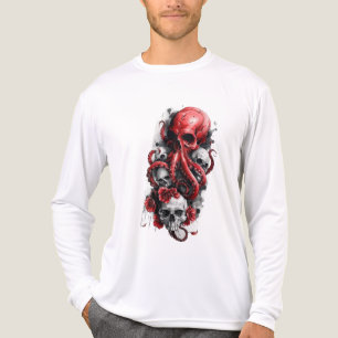Gothic-Oktopus-Schädel-T-Shirt – Dunkler Ozean-Hor Tri-Blend Shirt